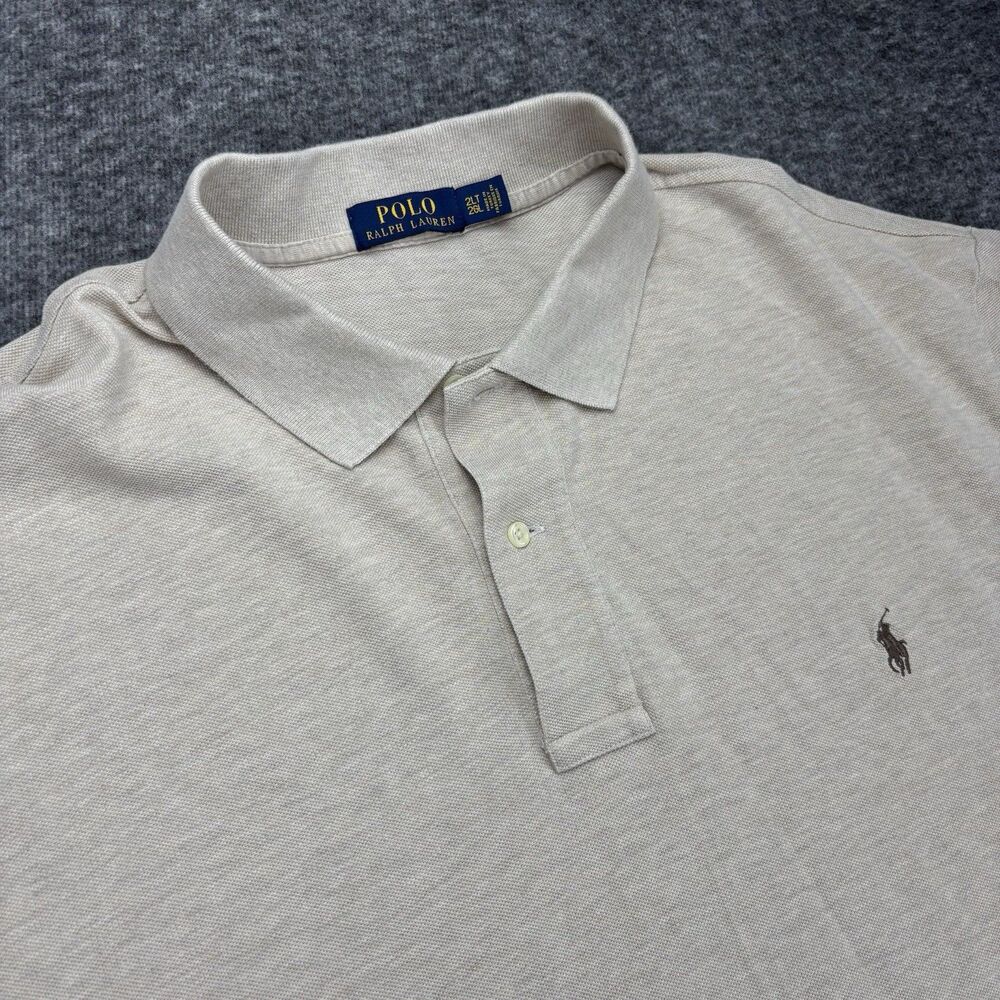 Polo Ralph Lauren Men’s 2LT Polo Shirt Beige Tan Short Sleeve Pony 2XL Tall